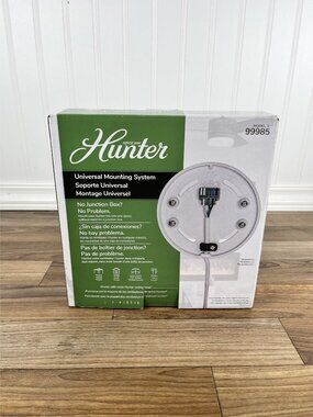 Hunter 99985 Plug-In Ceiling Fan Universal Mounting System Replacement White NEW